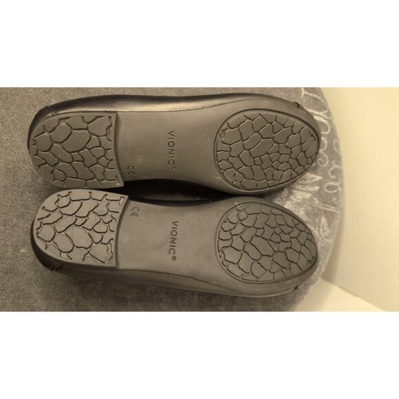 NWOT Vionic Amorie black leather orthotic bow ballet flats - Picture 8 of 9